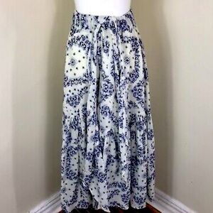 The Westside Brand Miramar maxi skirt size Medium white/blue